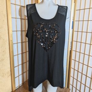 Seven7 sequin & mesh tank top, sz 18/20